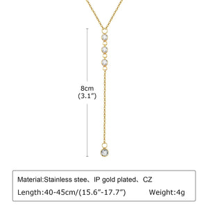 Planet Gates NC-1567G Gold Plated Lariat Necklace for Women, Double Laryered Long Chain Drop Pendant Choker Necklaces Fashion Gifts