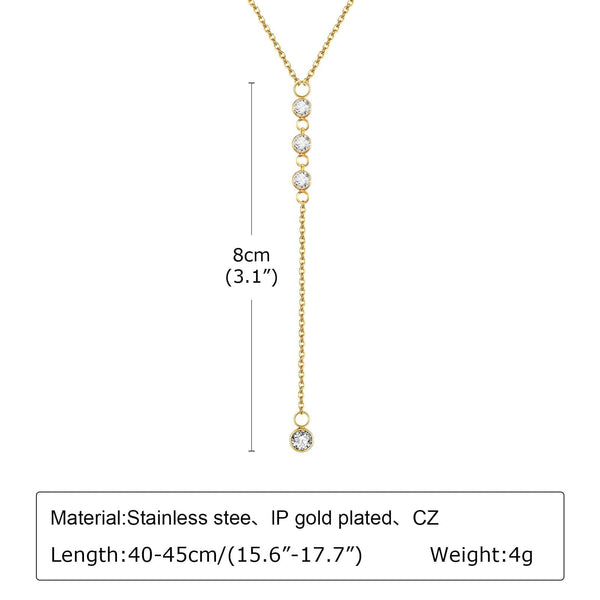 Planet Gates NC-1567G Gold Plated Lariat Necklace for Women, Double Laryered Long Chain Drop Pendant Choker Necklaces Fashion Gifts