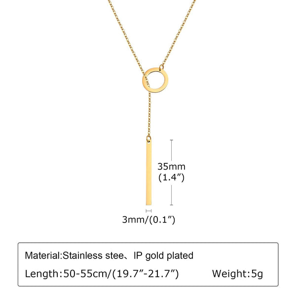 Planet Gates NC-1575G Gold Plated Lariat Necklace for Women, Double Laryered Long Chain Drop Pendant Choker Necklaces Fashion Gifts