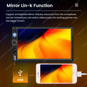 Planet Gates ND1-CP-CAM Navifly ND1 2 din Car Radio 7" HD Touch Screen Autoradio Multimedia Player Universal Car Stereo MP5 Player BT SWC TF FM Camera