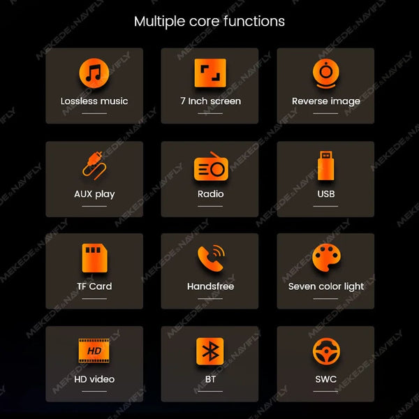 Planet Gates ND1-CP-CAM Navifly ND1 2 din Car Radio 7" HD Touch Screen Autoradio Multimedia Player Universal Car Stereo MP5 Player BT SWC TF FM Camera