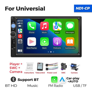 Planet Gates ND1-CP-CAM Navifly ND1 2 din Car Radio 7" HD Touch Screen Autoradio Multimedia Player Universal Car Stereo MP5 Player BT SWC TF FM Camera