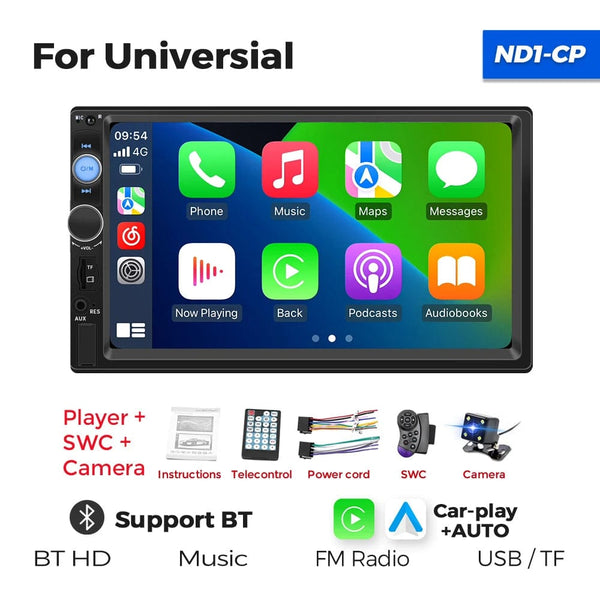 Planet Gates ND1-CP-CAM Navifly ND1 2 din Car Radio 7" HD Touch Screen Autoradio Multimedia Player Universal Car Stereo MP5 Player BT SWC TF FM Camera