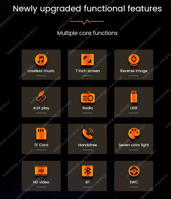 Planet Gates ND1-CP-CAM Navifly ND1 2 din Car Radio 7" HD Touch Screen Autoradio Multimedia Player Universal Car Stereo MP5 Player BT SWC TF FM Camera