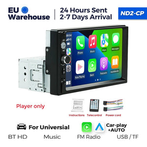 Planet Gates ND2-CAM Navifly ND2 Universal 1Din Car Radio Stereo 7inch HD Touch Screen Multimedia Player BT Autoaudio FM Receiver Mirror Link Monitor