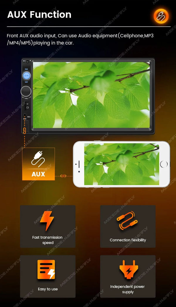 Planet Gates ND2-CAM Navifly ND2 Universal 1Din Car Radio Stereo 7inch HD Touch Screen Multimedia Player BT Autoaudio FM Receiver Mirror Link Monitor