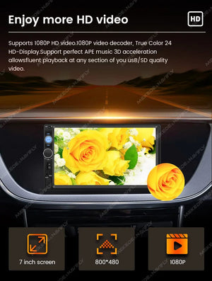 Planet Gates ND2-CAM Navifly ND2 Universal 1Din Car Radio Stereo 7inch HD Touch Screen Multimedia Player BT Autoaudio FM Receiver Mirror Link Monitor