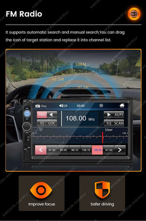 Planet Gates ND2-CAM Navifly ND2 Universal 1Din Car Radio Stereo 7inch HD Touch Screen Multimedia Player BT Autoaudio FM Receiver Mirror Link Monitor