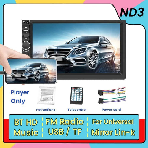 Planet Gates ND3 7 inch HD Touch Screen Universal Car Radio MP5 Multimedia Video Player Support BT SWC TF Camera FM radio MirrorLink carplay