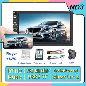 Planet Gates ND3 SWC 7 inch HD Touch Screen Universal Car Radio MP5 Multimedia Video Player Support BT SWC TF Camera FM radio MirrorLink carplay