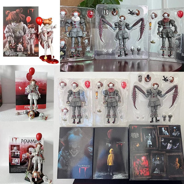Planet Gates NECA Pennywise Joker Action Figure Toy Doll Horror Halloween Christmas Gift 18cm Bookshelf Ornament