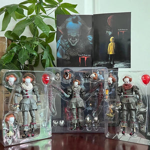 Planet Gates NECA Pennywise Joker Action Figure Toy Doll Horror Halloween Christmas Gift 18cm Bookshelf Ornament