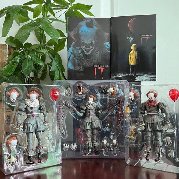 Planet Gates NECA Pennywise Joker Action Figure Toy Doll Horror Halloween Christmas Gift 18cm Bookshelf Ornament
