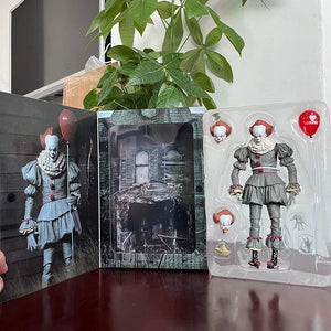 Planet Gates NECA Pennywise Joker Action Figure Toy Doll Horror Halloween Christmas Gift 18cm Bookshelf Ornament