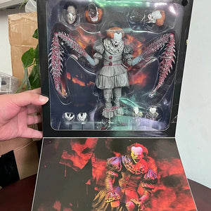 Planet Gates NECA Pennywise Joker Action Figure Toy Doll Horror Halloween Christmas Gift 18cm Bookshelf Ornament