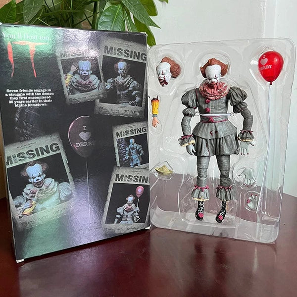 Planet Gates NECA Pennywise Joker Action Figure Toy Doll Horror Halloween Christmas Gift 18cm Bookshelf Ornament