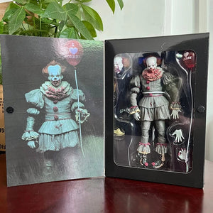 Planet Gates NECA Pennywise Joker Action Figure Toy Doll Horror Halloween Christmas Gift 18cm Bookshelf Ornament