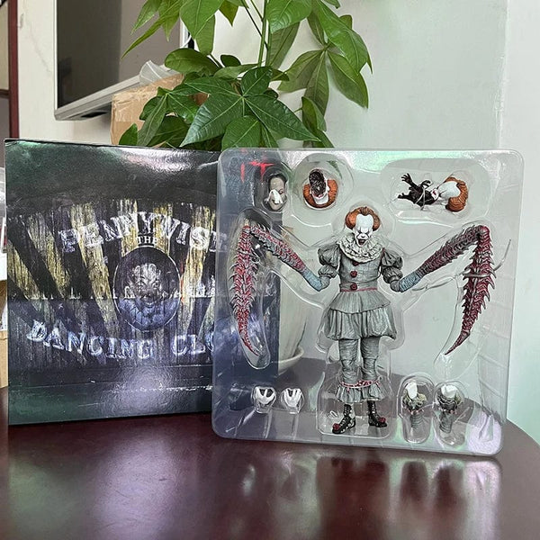 Planet Gates NECA Pennywise Joker Action Figure Toy Doll Horror Halloween Christmas Gift 18cm Bookshelf Ornament