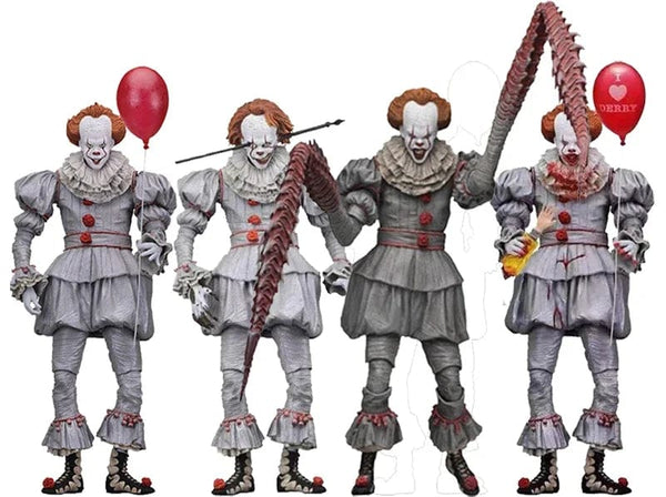 Planet Gates NECA Pennywise Joker Action Figure Toy Doll Horror Halloween Christmas Gift 18cm Bookshelf Ornament