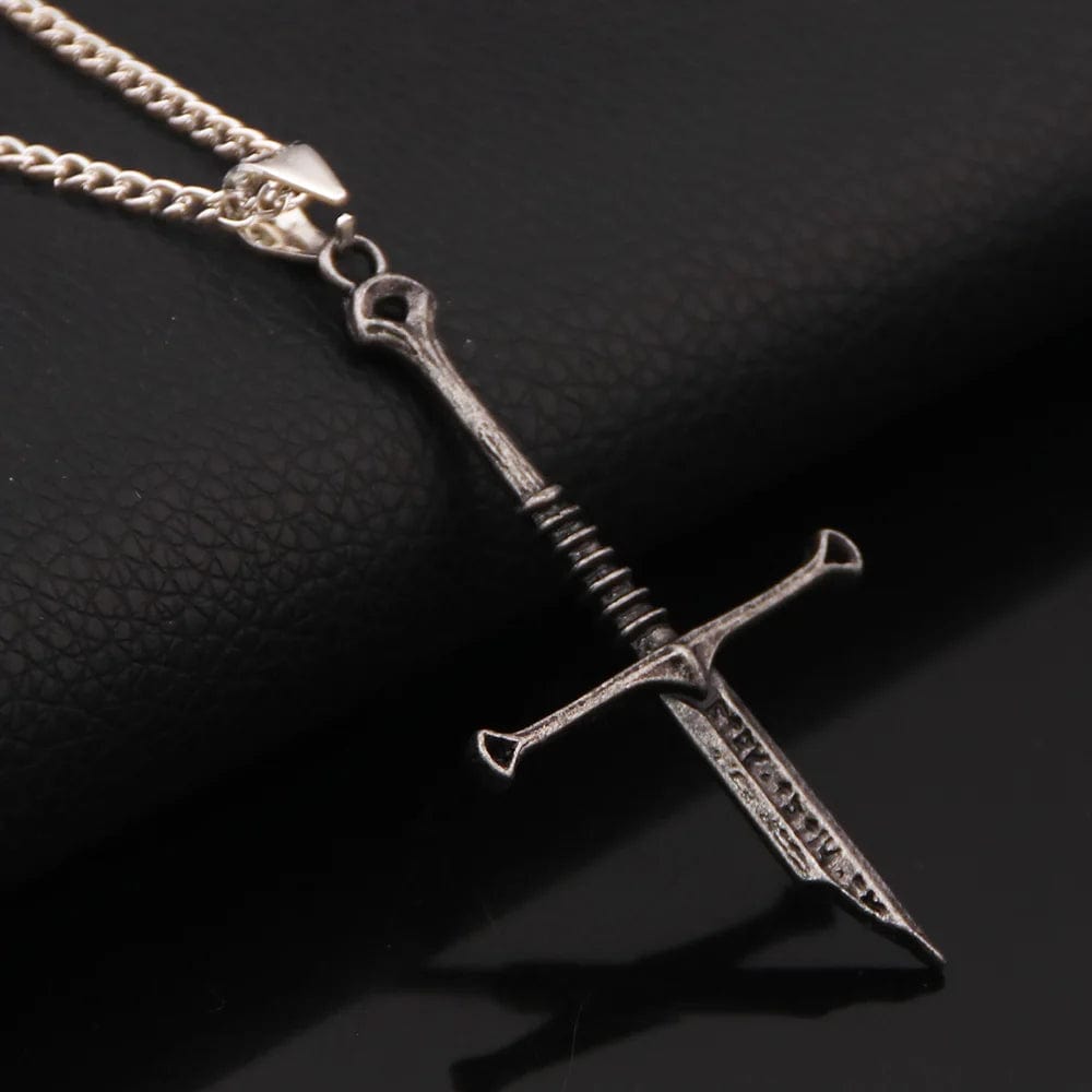 Planet Gates Necklace Vintage Narsil Broken Sword Necklace For Men Women Moveis Jewelry Cosplay Cool Punk Sword Pendant Necklace Gift
