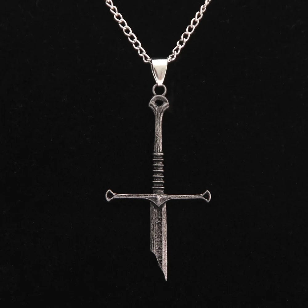 Planet Gates Necklace Vintage Narsil Broken Sword Necklace For Men Women Moveis Jewelry Cosplay Cool Punk Sword Pendant Necklace Gift