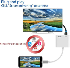 Planet Gates need power supply 8Pin Port to HDMI Adapter 1080P Screen Converter Compatible iPhone to HDMI Adapter for iPhone iPod Models TV Monitors Projector