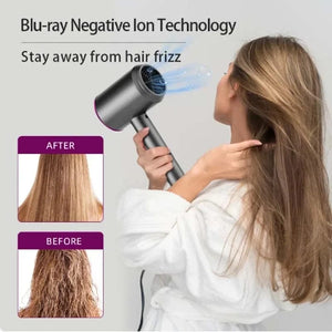 Planet Gates Negative Ion Hair Care Hair Dryer Professional Blue Light Collagen Electric Hair Brush Turbocharged Quick Drying Low Noise Dryer
