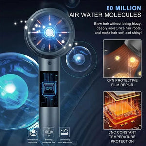 Planet Gates Negative Ion Hair Care Hair Dryer Professional Blue Light Collagen Electric Hair Brush Turbocharged Quick Drying Low Noise Dryer