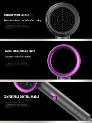Planet Gates Negative Ion Hair Care Hair Dryer Professional Blue Light Collagen Electric Hair Brush Turbocharged Quick Drying Low Noise Dryer