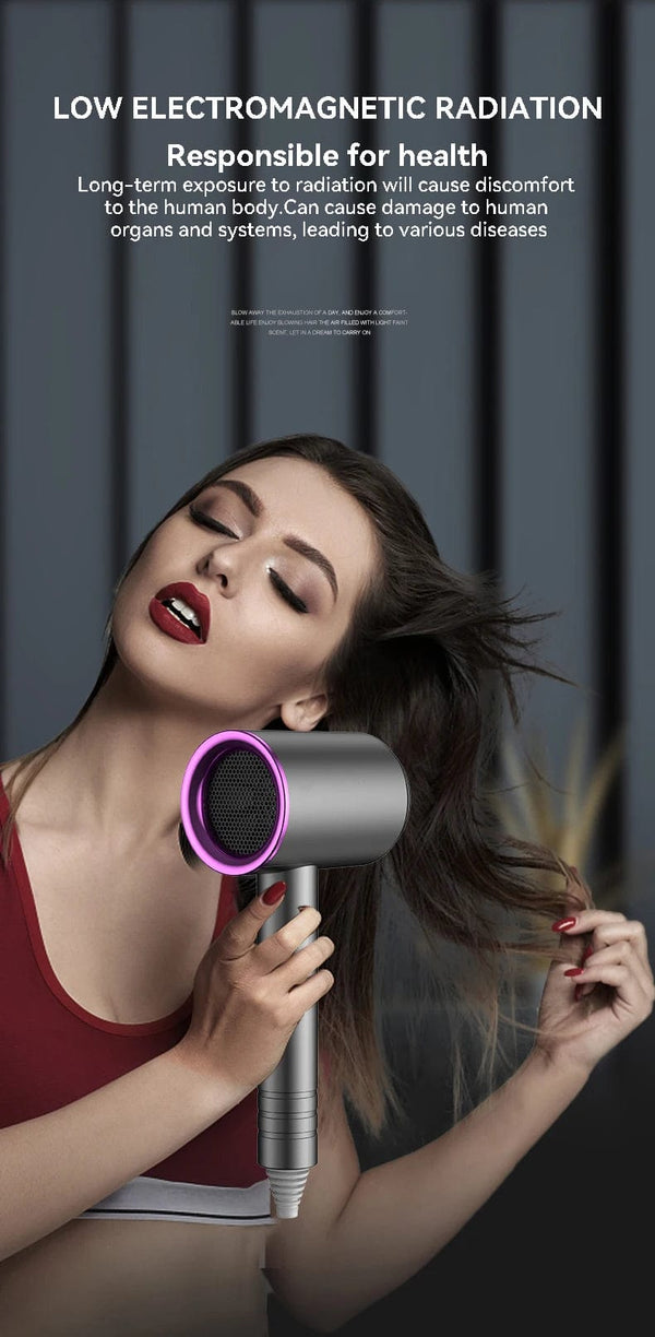 Planet Gates Negative Ion Hair Care Hair Dryer Professional Blue Light Collagen Electric Hair Brush Turbocharged Quick Drying Low Noise Dryer