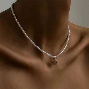 Planet Gates NES-0866-8 Vintage Silver-plate Geometric Exaggerated Artificial Pearl Chain Necklace For Women Female Fashion Boho Y2K Girl Jewelry Gift