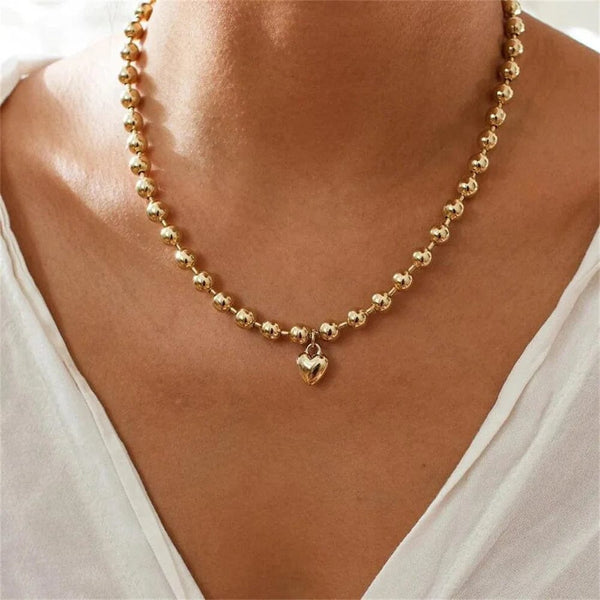 Planet Gates NES-0879-1 Vintage Silver-plate Geometric Exaggerated Artificial Pearl Chain Necklace For Women Female Fashion Boho Y2K Girl Jewelry Gift
