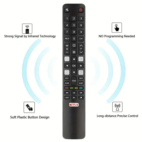 Planet Gates NETFLIX RC802N YAI2 Replacement TCL Smart TV Remote Control For TCL TV 4K HDTV P20 Series C2 Series NETFLIX