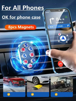 Planet Gates New 1080 Rotate Magnetic Car Phone Holder Magnet Smartphone Support GPS Foldable Phone Bracket in Car for IPhone Samsung Xiaomi