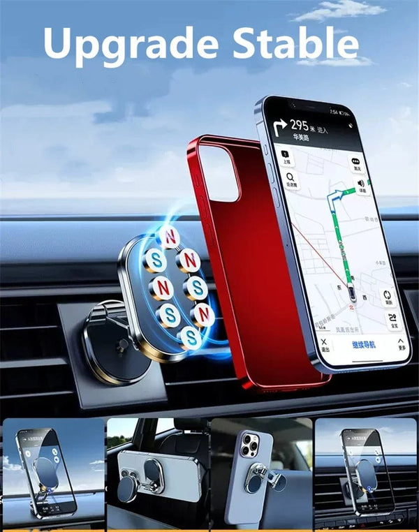 Planet Gates New 1080 Rotate Magnetic Car Phone Holder Magnet Smartphone Support GPS Foldable Phone Bracket in Car for IPhone Samsung Xiaomi