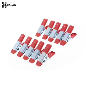 Planet Gates New 10pcs 2" Mini Metal Heavy Duty Spring Clamps Crocodile Clip Red Plastic Tips Tool Clips Grip Holder