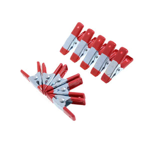 Planet Gates New 10pcs 2" Mini Metal Heavy Duty Spring Clamps Crocodile Clip Red Plastic Tips Tool Clips Grip Holder
