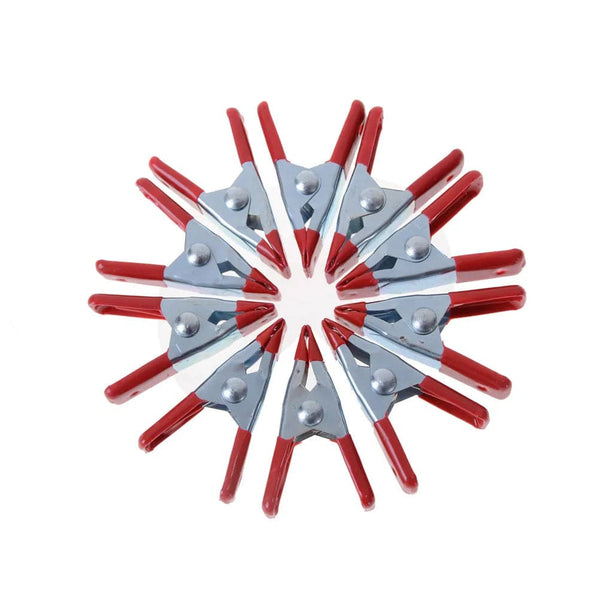 Planet Gates New 10pcs 2" Mini Metal Heavy Duty Spring Clamps Crocodile Clip Red Plastic Tips Tool Clips Grip Holder
