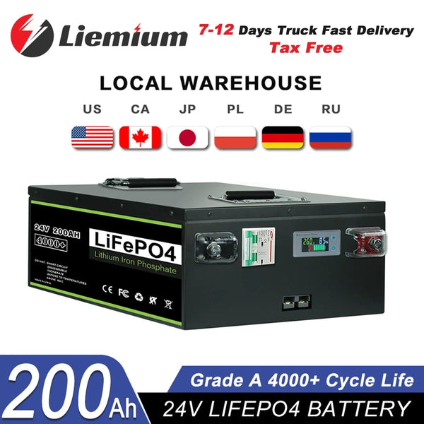 Planet Gates New 12V 24V 48V 100Ah  200Ah 280Ah 300Ah 400Ah LiFePO4 Battery Built-in BMS Rechargeable Battery for Inverter Solar RV No Tax