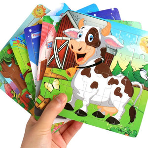 Planet Gates New 20 Piece Montessori 3d Puzzle Cartoon Animal Vehicle Jigsaw Wood Puzzle Game Early Learning Educational Toys For Children