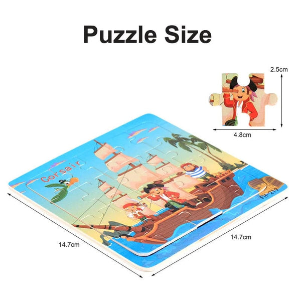 Planet Gates New 20 Piece Montessori 3d Puzzle Cartoon Animal Vehicle Jigsaw Wood Puzzle Game Early Learning Educational Toys For Children