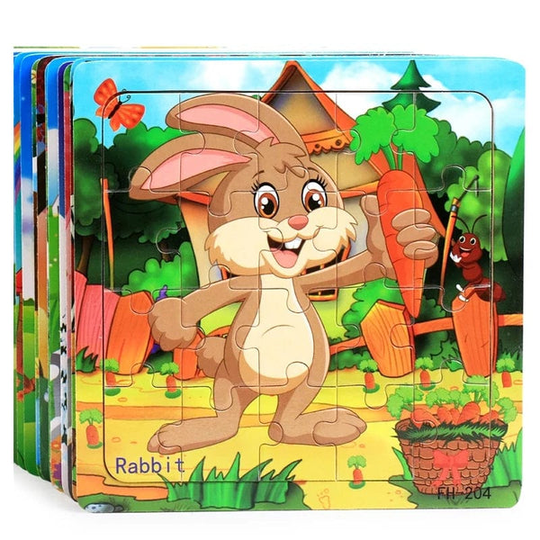Planet Gates New 20 Piece Montessori 3d Puzzle Cartoon Animal Vehicle Jigsaw Wood Puzzle Game Early Learning Educational Toys For Children