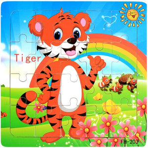 Planet Gates New 20 Piece Montessori 3d Puzzle Cartoon Animal Vehicle Jigsaw Wood Puzzle Game Early Learning Educational Toys For Children