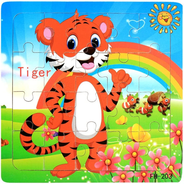 Planet Gates New 20 Piece Montessori 3d Puzzle Cartoon Animal Vehicle Jigsaw Wood Puzzle Game Early Learning Educational Toys For Children