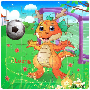 Planet Gates New 20 Piece Montessori 3d Puzzle Cartoon Animal Vehicle Jigsaw Wood Puzzle Game Early Learning Educational Toys For Children