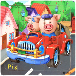 Planet Gates New 20 Piece Montessori 3d Puzzle Cartoon Animal Vehicle Jigsaw Wood Puzzle Game Early Learning Educational Toys For Children