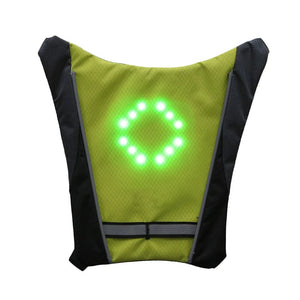 Planet Gates New 2023 LED Wireless Cycling Vest 20L MTB Bike Bag Safety LED Turn Signal Light Vest Bicycle Reflective Warning Vests With Remo