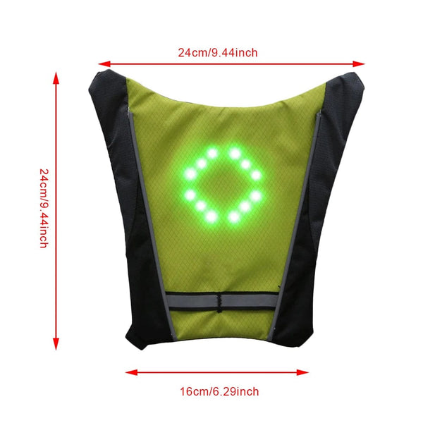 Planet Gates New 2023 LED Wireless Cycling Vest 20L MTB Bike Bag Safety LED Turn Signal Light Vest Bicycle Reflective Warning Vests With Remo
