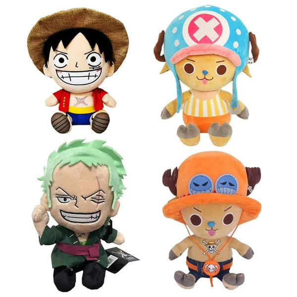 Planet Gates New 25CM One Piece Anime Figures Cosplay Plush Toys Zoro Luffy Chopper Ace Law Cute Doll Cartoon Stuffed Pendants Kids Xmas Gift