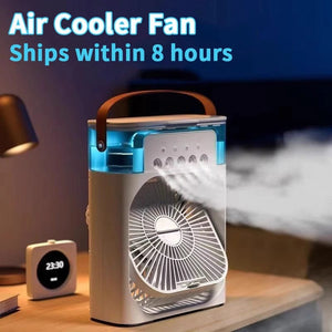 Planet Gates New 3 In 1 Fan AIr Conditioner Household Mini Air Cooler LED Night Light Portable Humidifier Air Adjustment Fan Office Home Fan